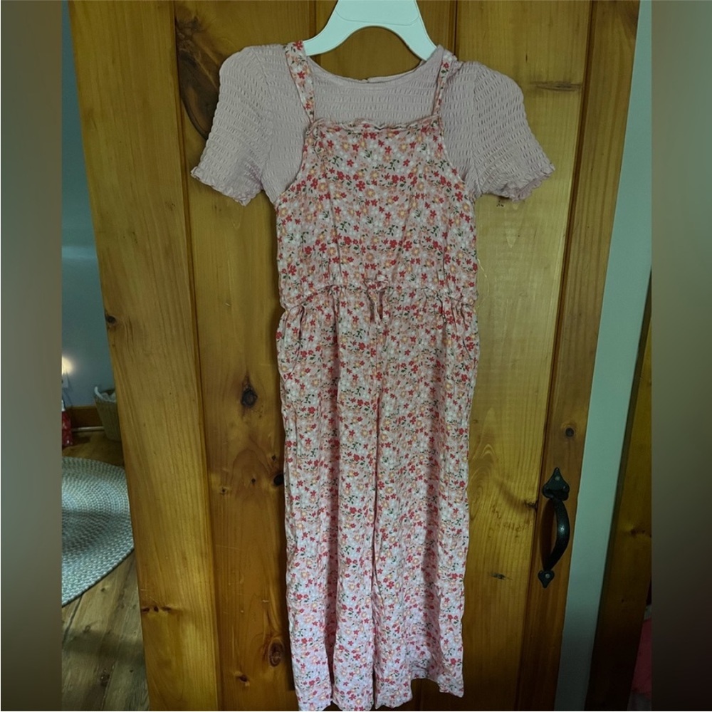 btween Pink Floral Casual Jumpsuit